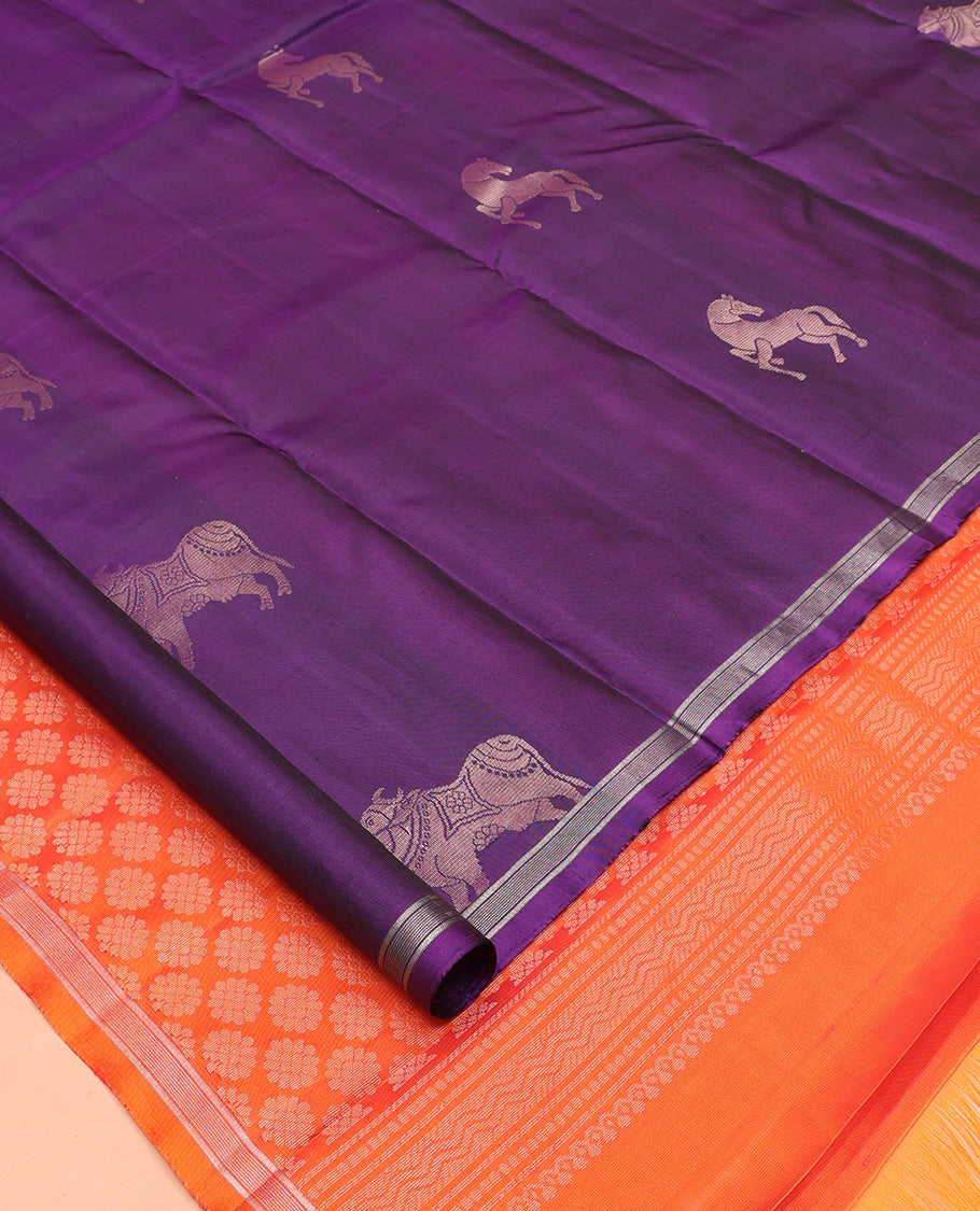Dark Violet Mayuri Soft Silk Saree