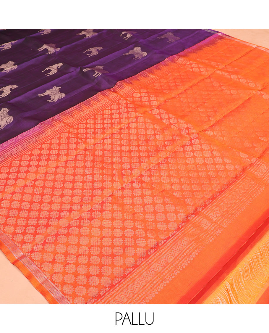 Dark Violet Mayuri Soft Silk Saree