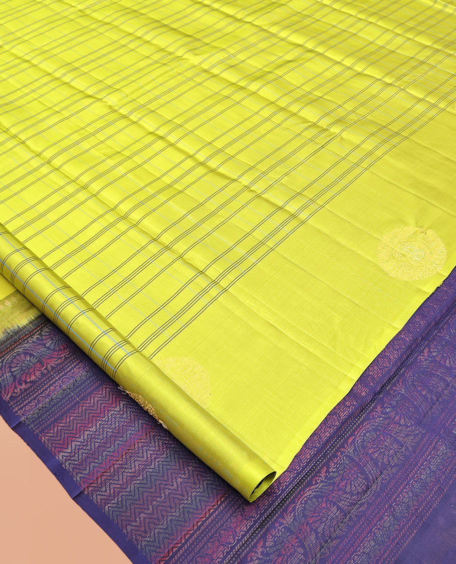 Borderless Green Mayuri Lite Silk Mix Saree