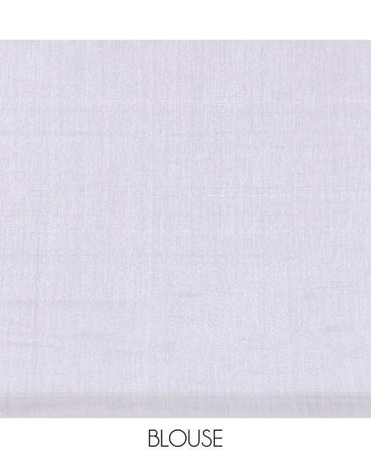 Borderless plain Grey khadi cotton saree