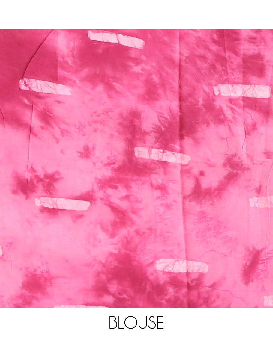 Pink batik style leaf creeper with self batik style border