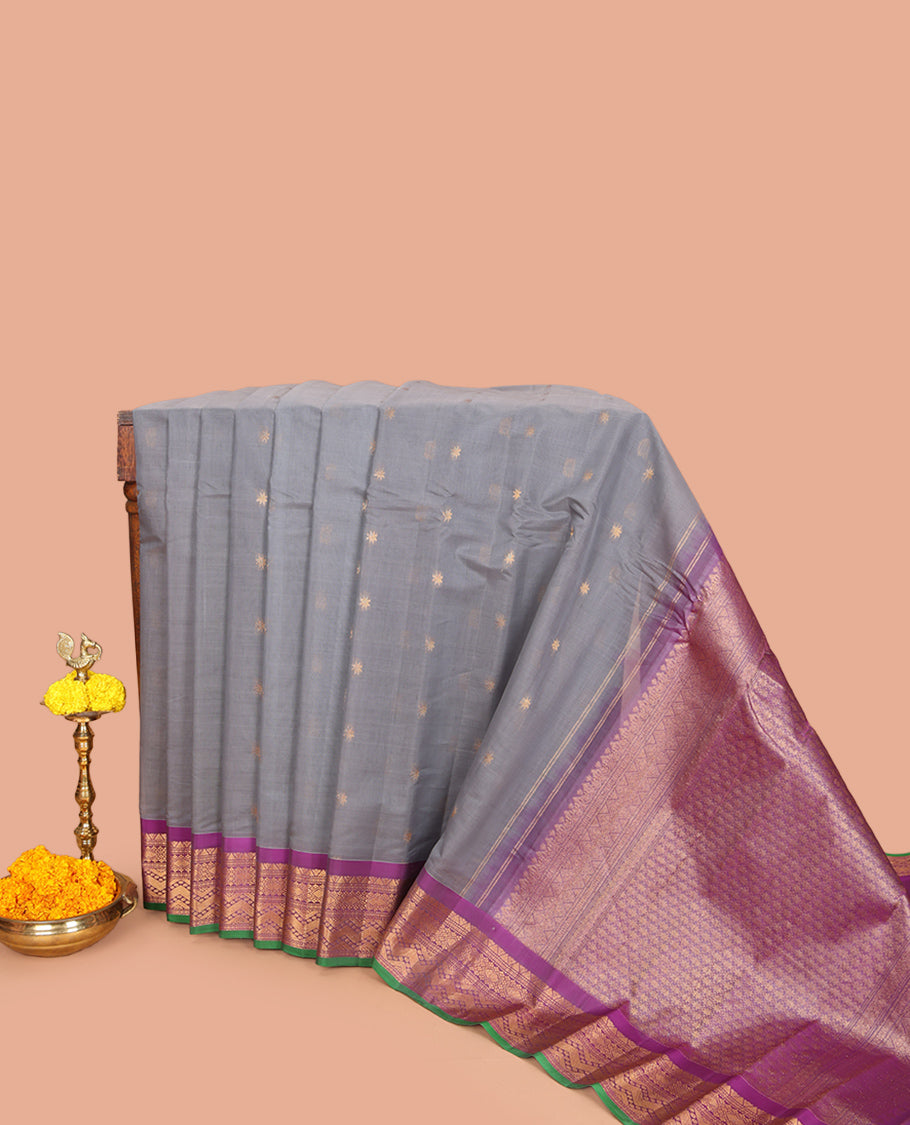 Grey Gadwal Silk Mix Saree