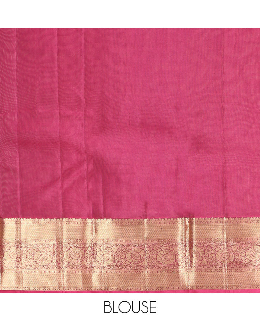 Teal Vasundhara Lite Silk Mix Saree, Elegantly Highlighted with Zari Buttas, Complemented by a Contrast Border of Kodi Visiry Designs, Opulently Embellished Pallu, and Paired with a Contrast Blouse