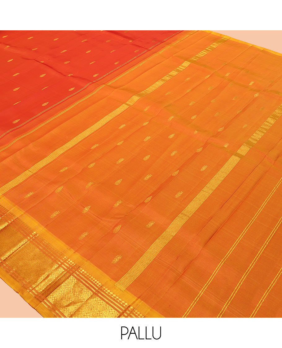 Orange Woven Kanchipuram Silk Saree