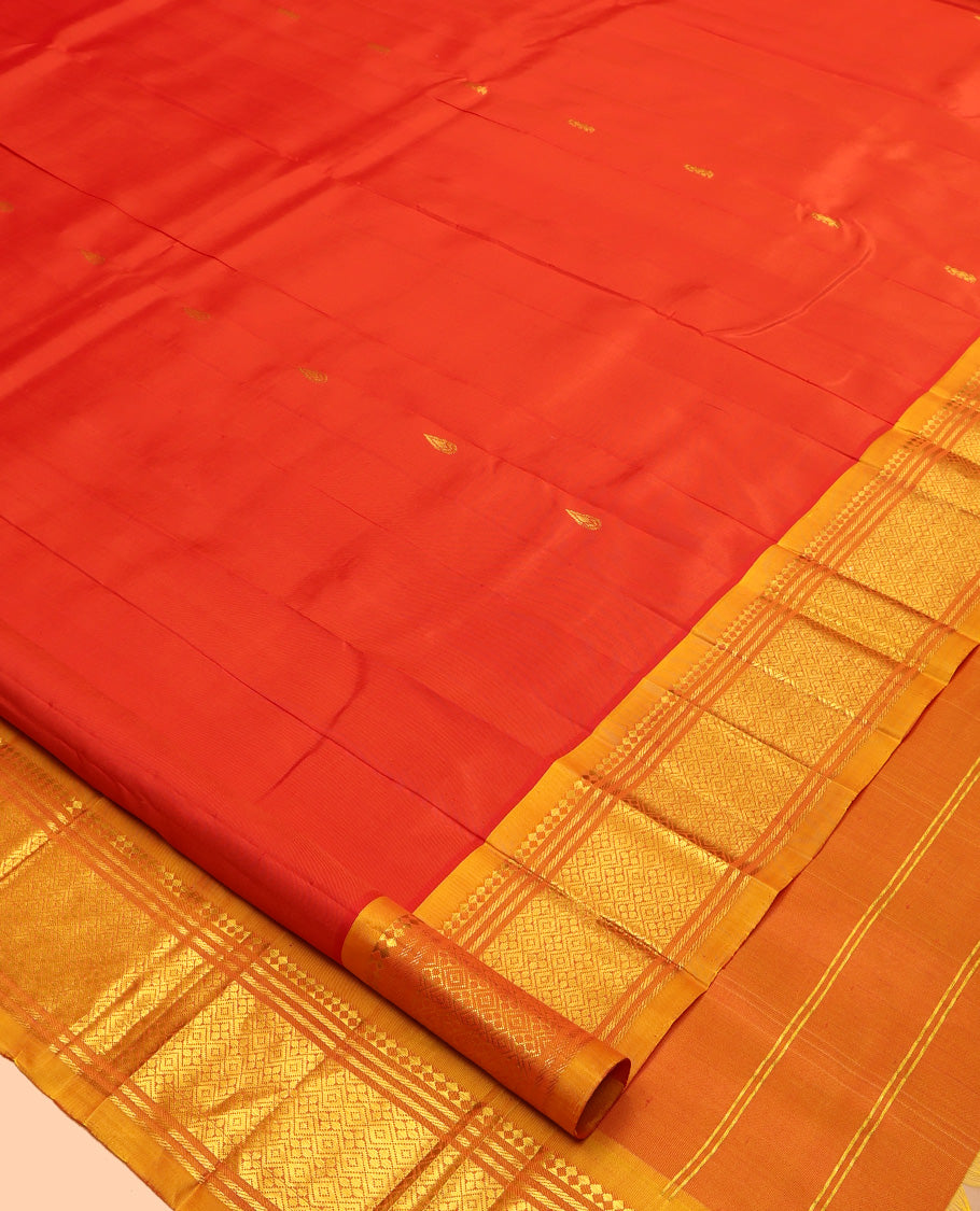 Orange Woven Kanchipuram Silk Saree
