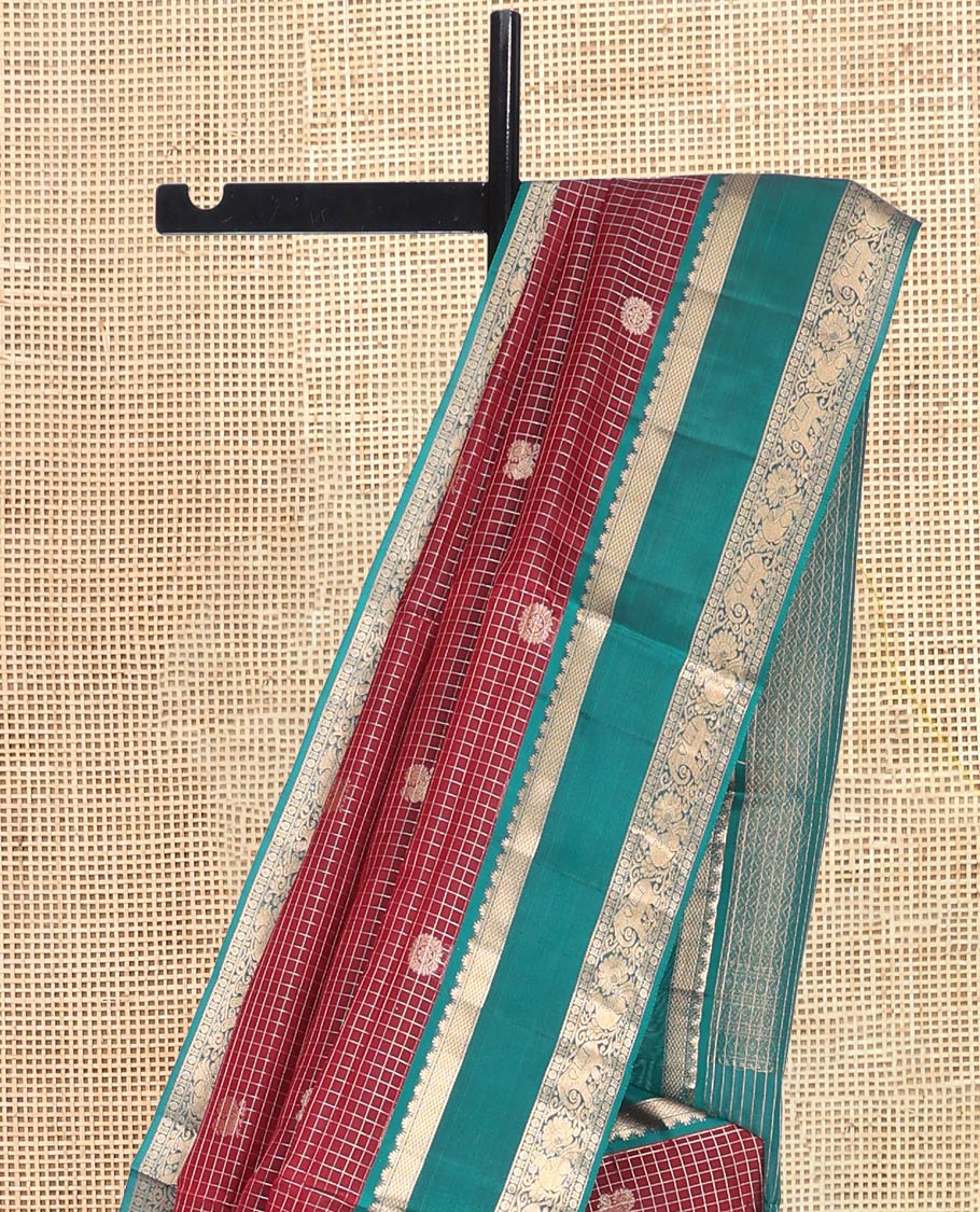 Red Mayuri Lite Silk Mix Saree