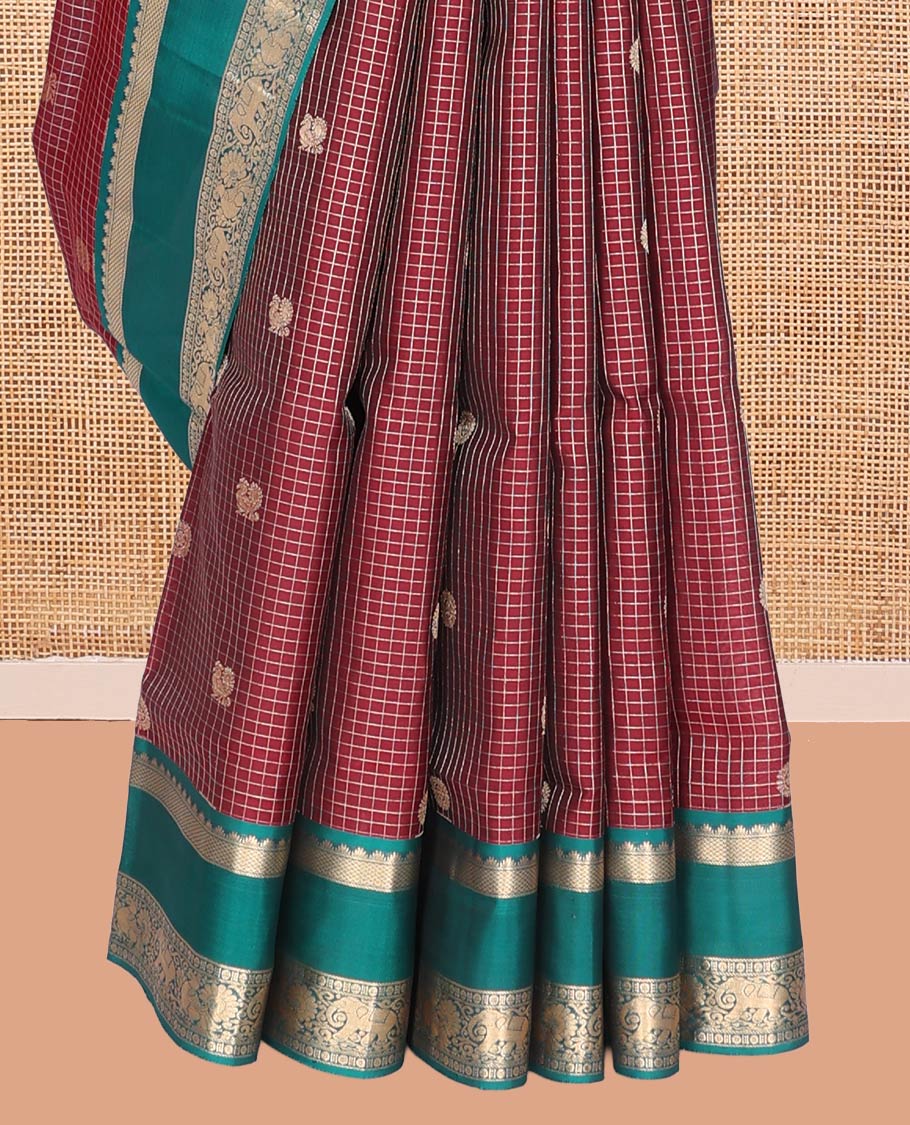 Red Mayuri Lite Silk Mix Saree
