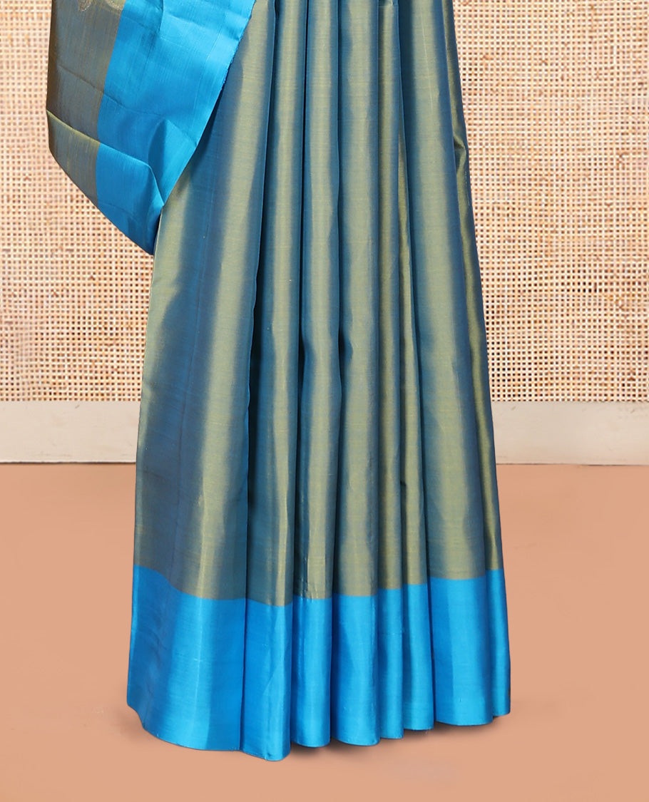 Blue-Green Mayuri Lite Silk Mix Saree