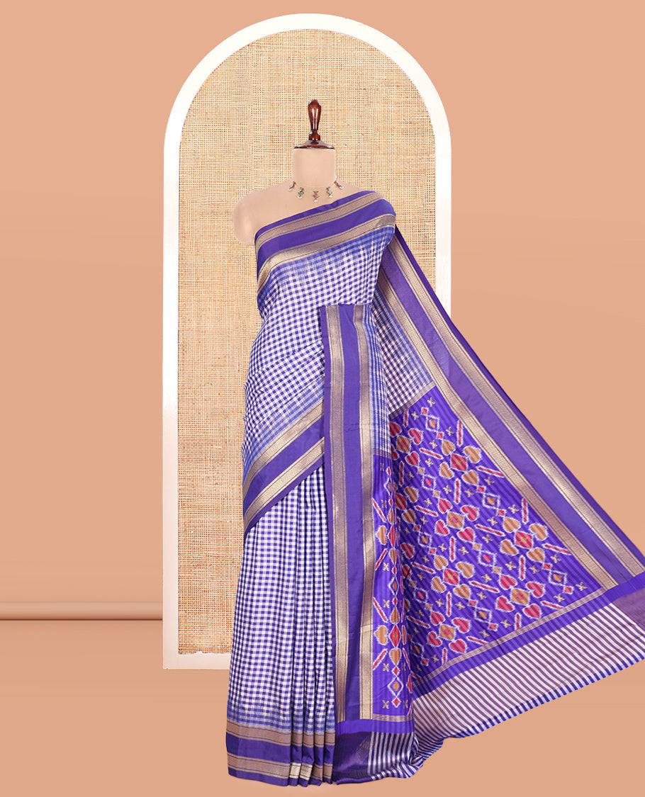 M.s. Blue Chettinad-Style Soft Silk Saree