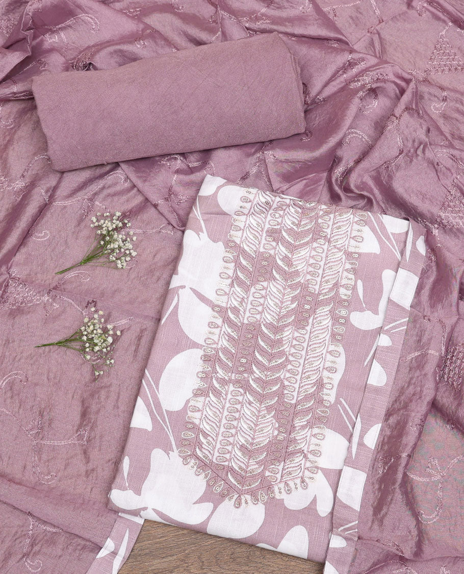 Light Purple Cotton Material Chudidar Set