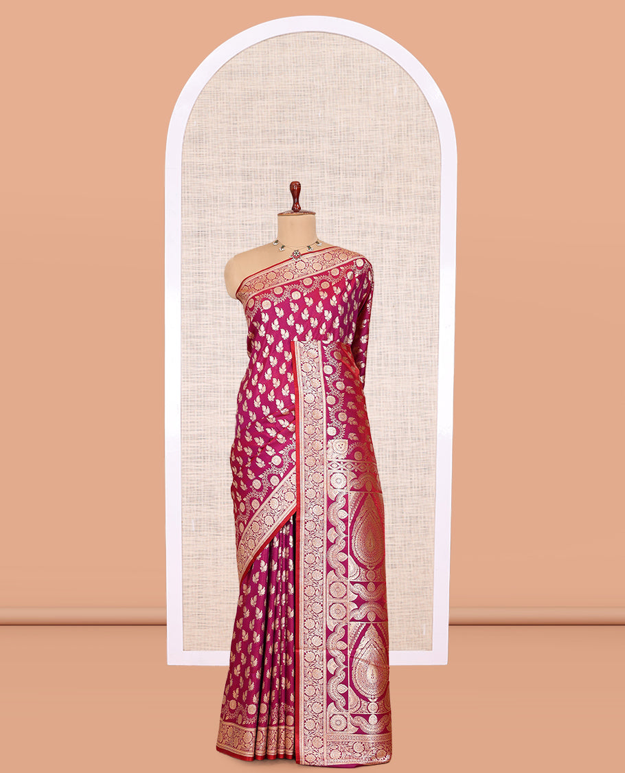 Magenta Banaras Nylon Saree