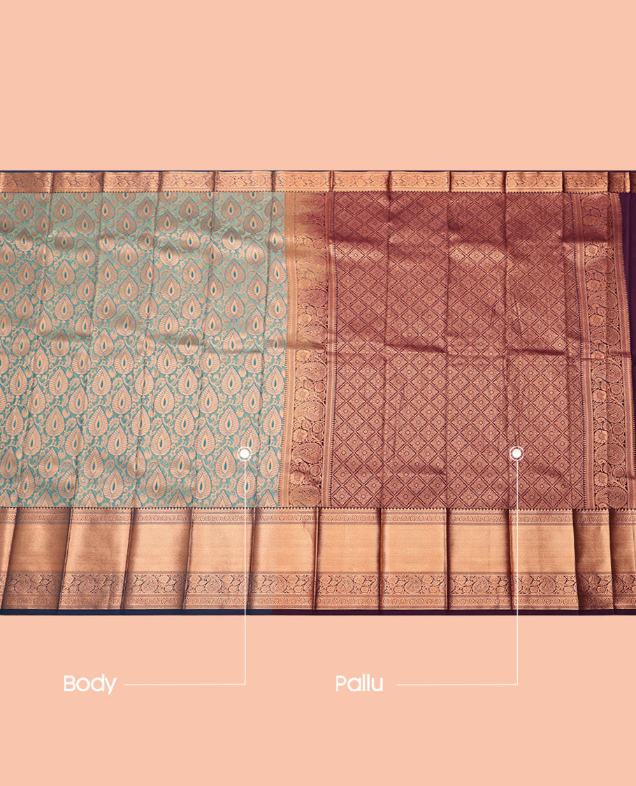 Blue Budget Silk Saree, Adorned with Jacquard Design, Contrast Traditional Zari Border, Grand Jaal Pallu, and a Contrast Blouse
