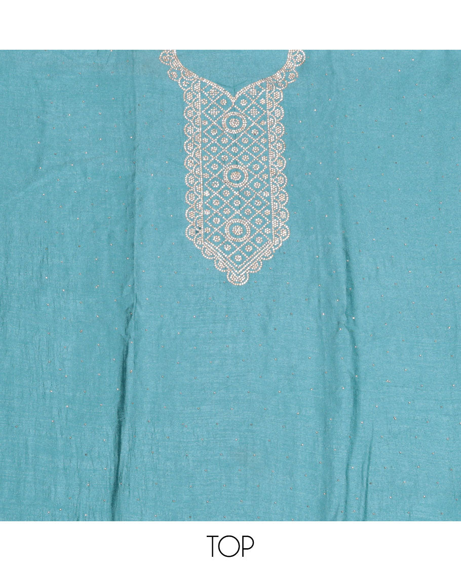 Blue Vichitra Silk Material Chudidar Set
