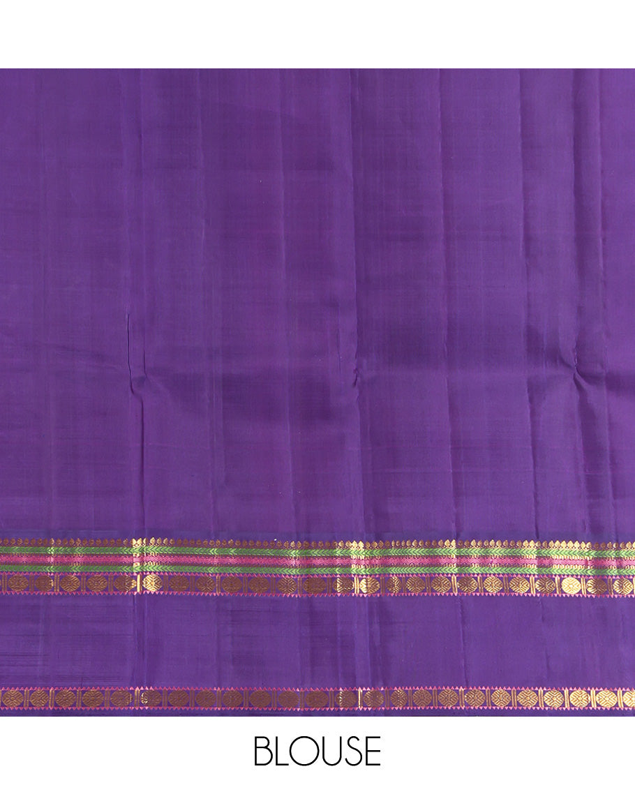 Yellow Plain Kanchipuram Silk Saree