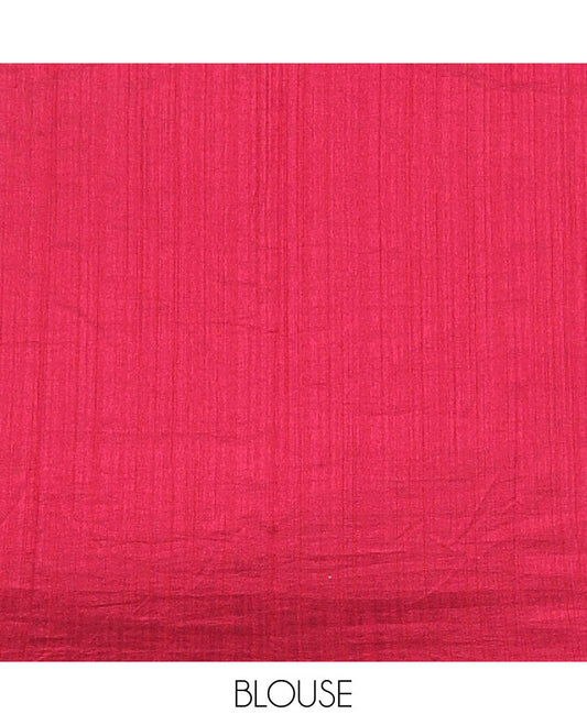 Light grey rose motifs kamala silk saree with contrast plain blouse