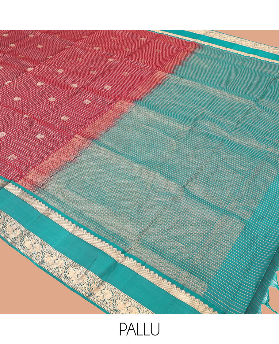 Red Mayuri Lite Silk Mix Saree