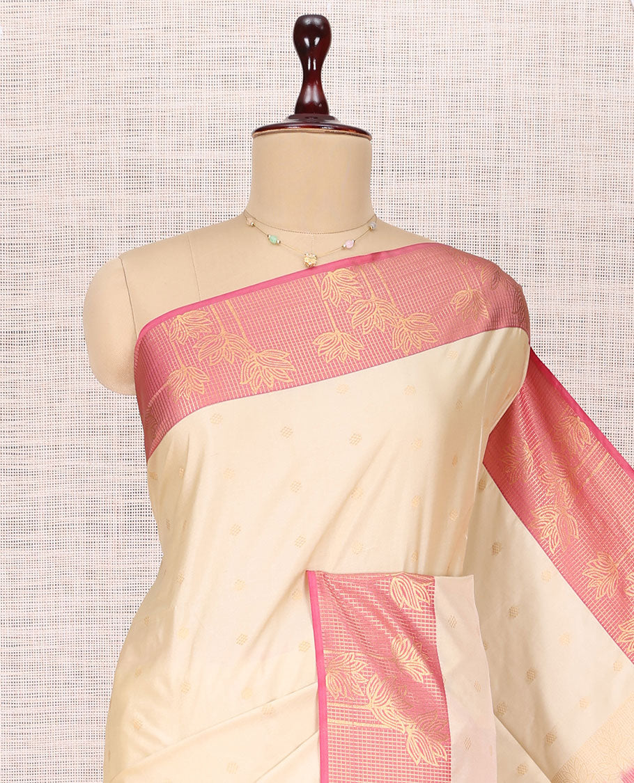 Sandal Floral Design Budget Silk Saree