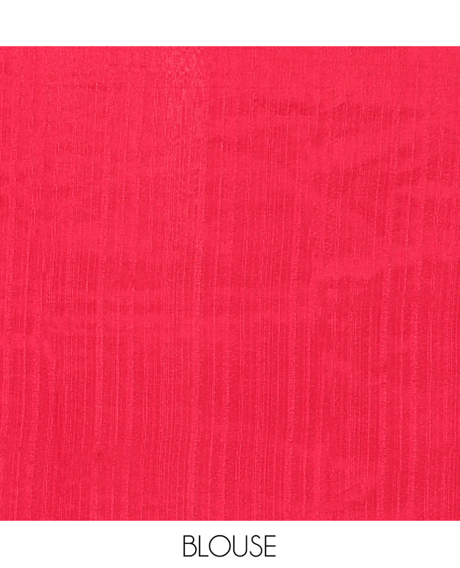 Red Matka Silk Saree, Impeccably Styled with Floral Jaal Jacquard Design on Its Body, Highlighted by Traditional Design Border, Intricately Designed Pallu, and Paired with a Matching Blouse