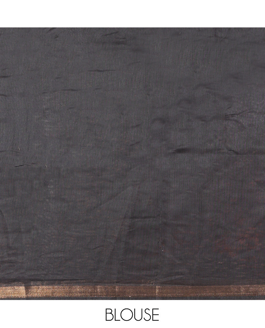 Black Chanderi Cotton Saree