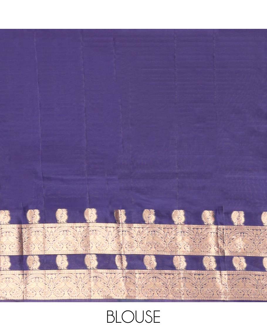 Green Vasundhara Lite Silk Mix Saree, Prettified with Zari Buttas All Over Its Body, Complemented by a Contrast Border Steeped with Mayil Designs, Pallu Steeped with Mayil Designs, and Paired with a Contrast Blouse