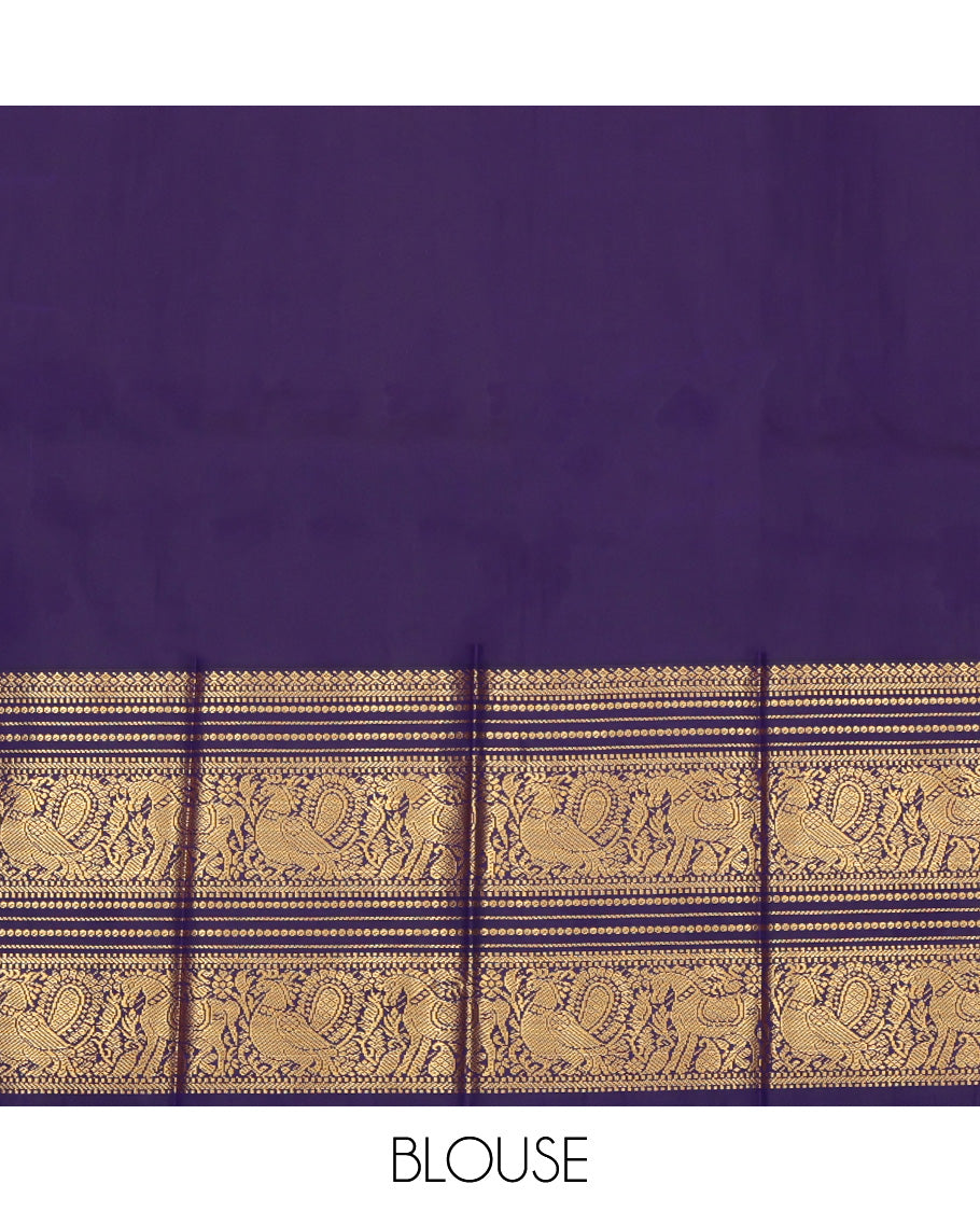 Pink Budget Silk Saree, Accentuated with Zari Buttas, Complemented by Contrast Traditional Zari Border, a Grand Pallu and a Contrast Blouse
