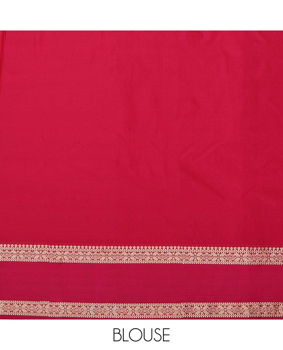 Purple Budget Silk Saree, Finely Crafted with Zari Buttas on Its Body, Complemented by a Contrast Traditional Zari Design Rettai Pettu Border, Pallu of Jaal Designs, and Paired with a Contrast Blouse
