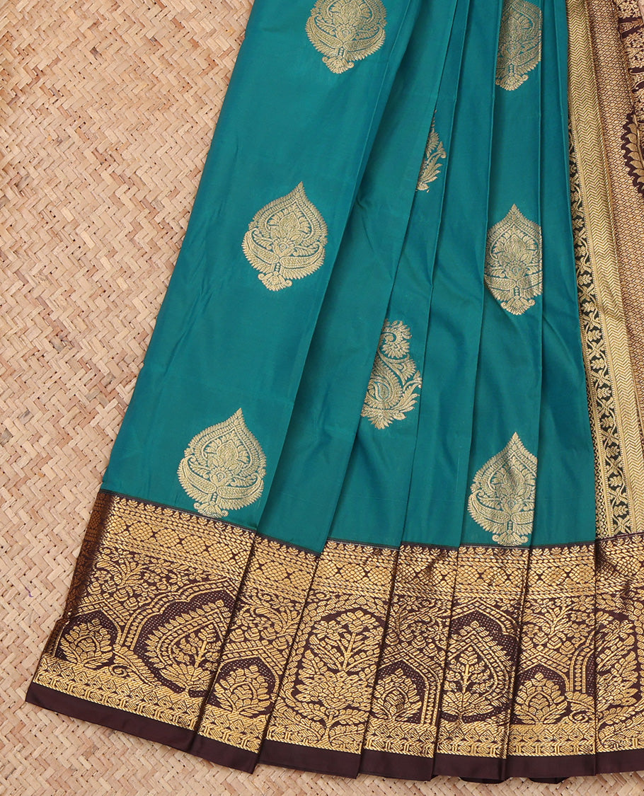 Peacock Blue Budget Silk Saree