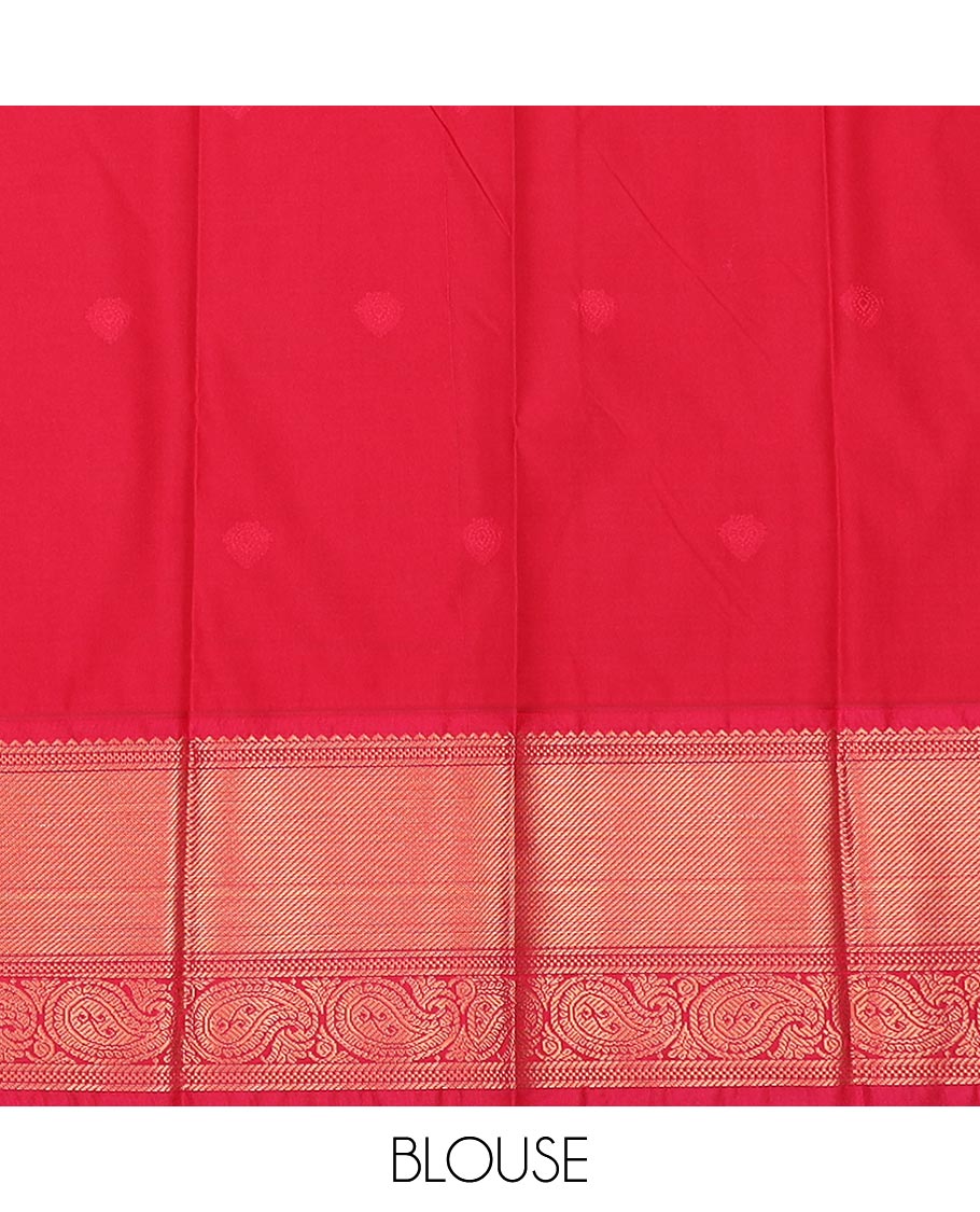 Royal blue zari buttas gift saree, contrast traditional zari design border, and zari-rich pallu