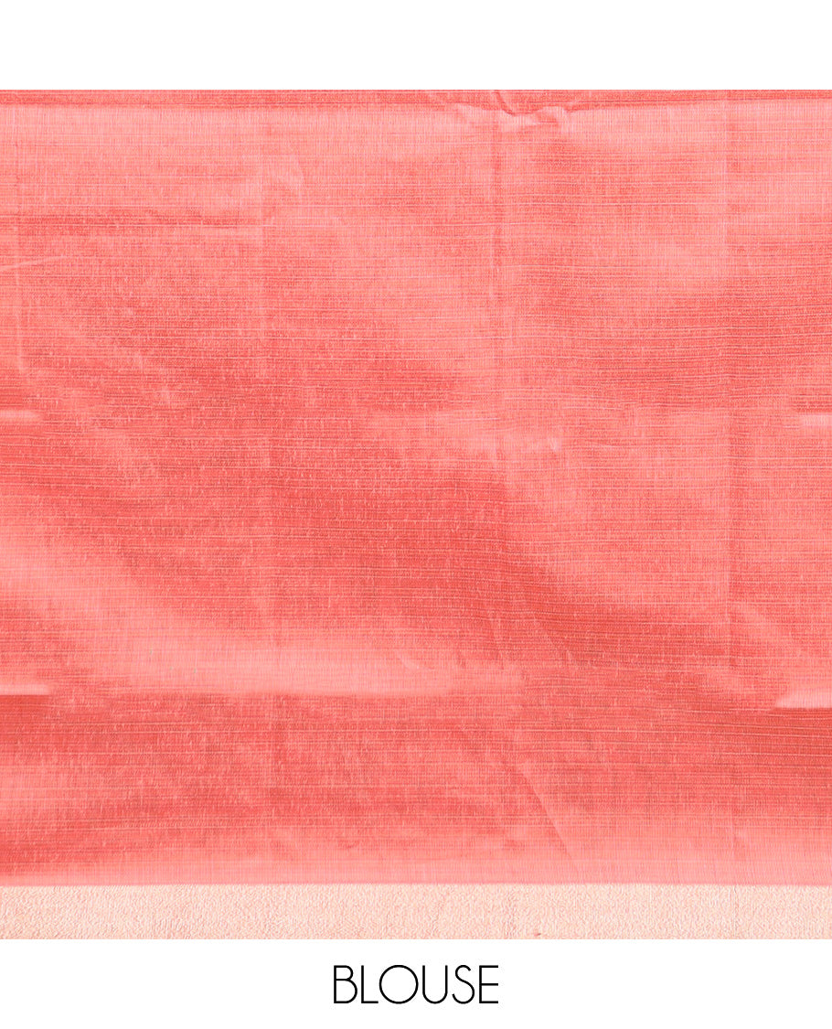 Green hand brush painting style floral printed chirala cotton saree, plain border, and contrast floral printed pallu