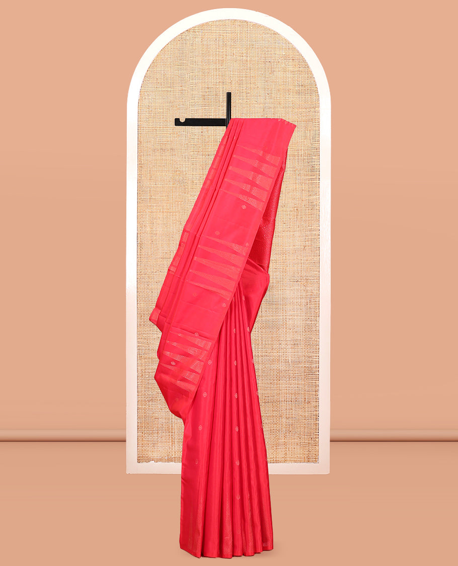 Borderless Red Mayuri Soft Silk Saree