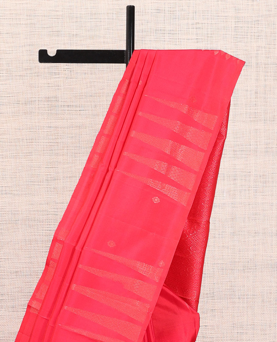 Borderless Red Mayuri Soft Silk Saree