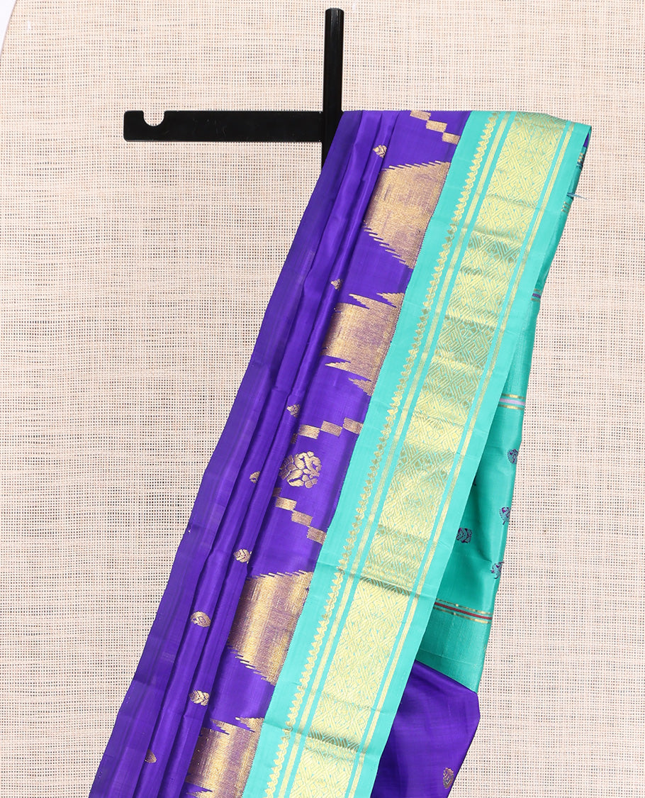 Violet Woven Kanchipuram Silk Saree