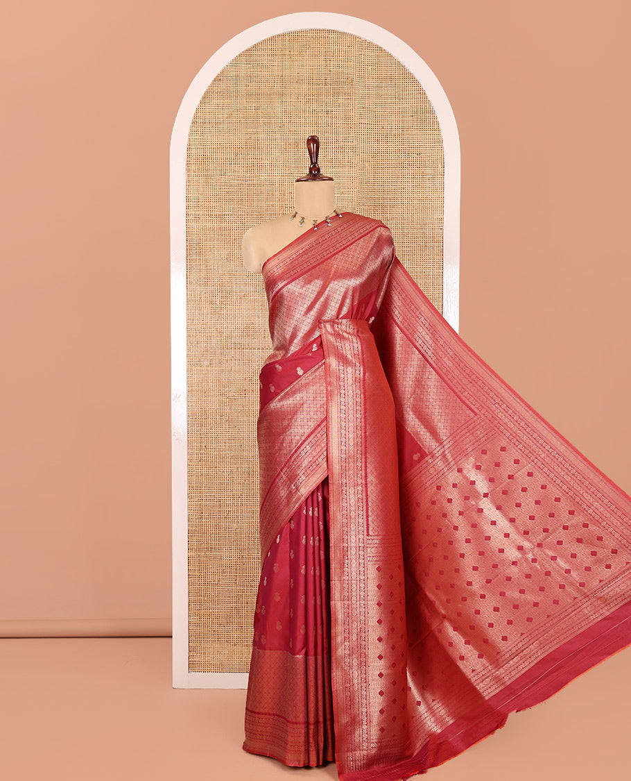 Magenta Elite Soft Silk Saree, Enriched with Jacquard, Buttas, Traditional Border, Grand Pallu and Matching Blouse