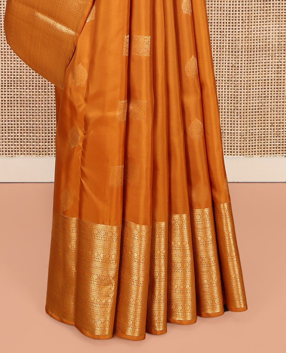 Yellow Vasundhara Lite-Silk Mix Saree, Woven with Zari Buttas, a Traditional Zari Border, Grand Pallu, and a Matching Blouse