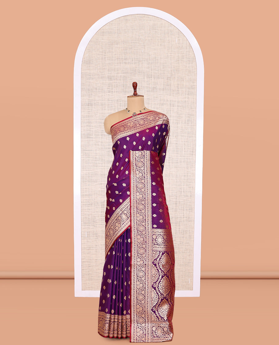 Purple Banaras Nylon Saree