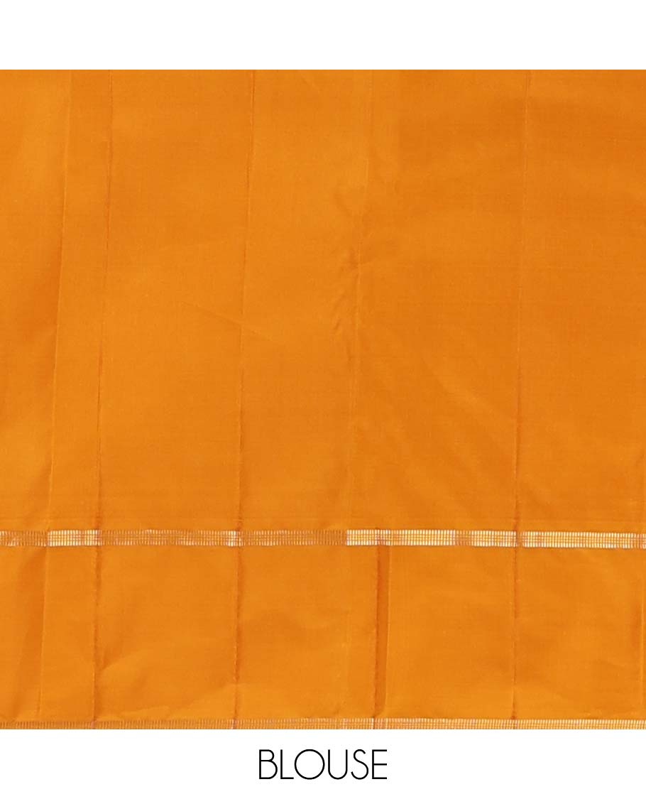 Blue zari design Vasundhara silk mix saree, contrast rettai pettu zari design border, and contrast intricate pallu