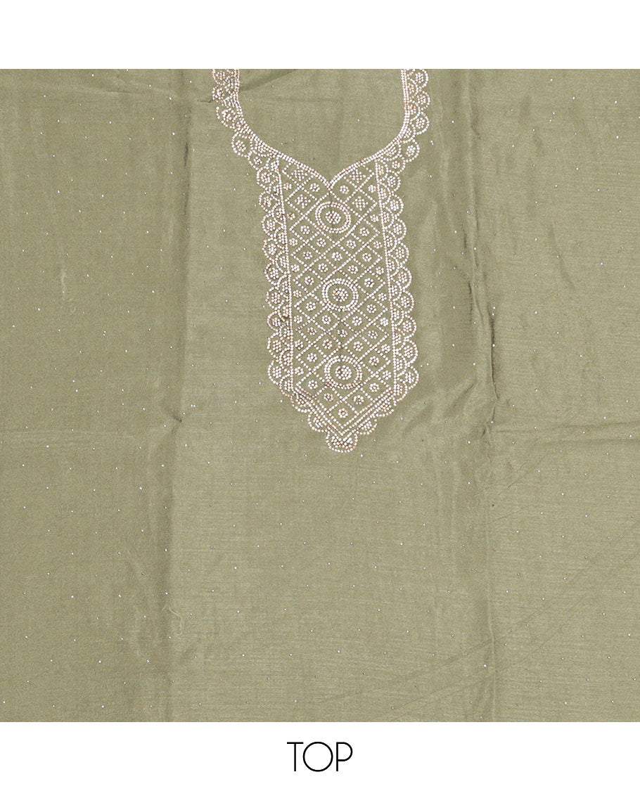 Green Vichitra Silk Material Chudidar Set