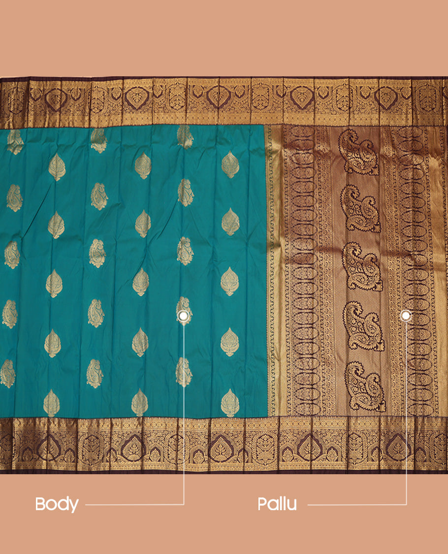Peacock Blue Budget Silk Saree