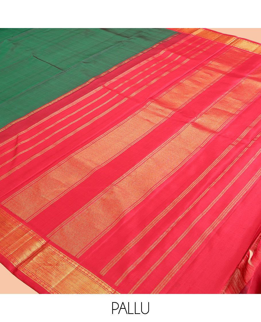 Green Plain Kanchipuram Silk Saree
