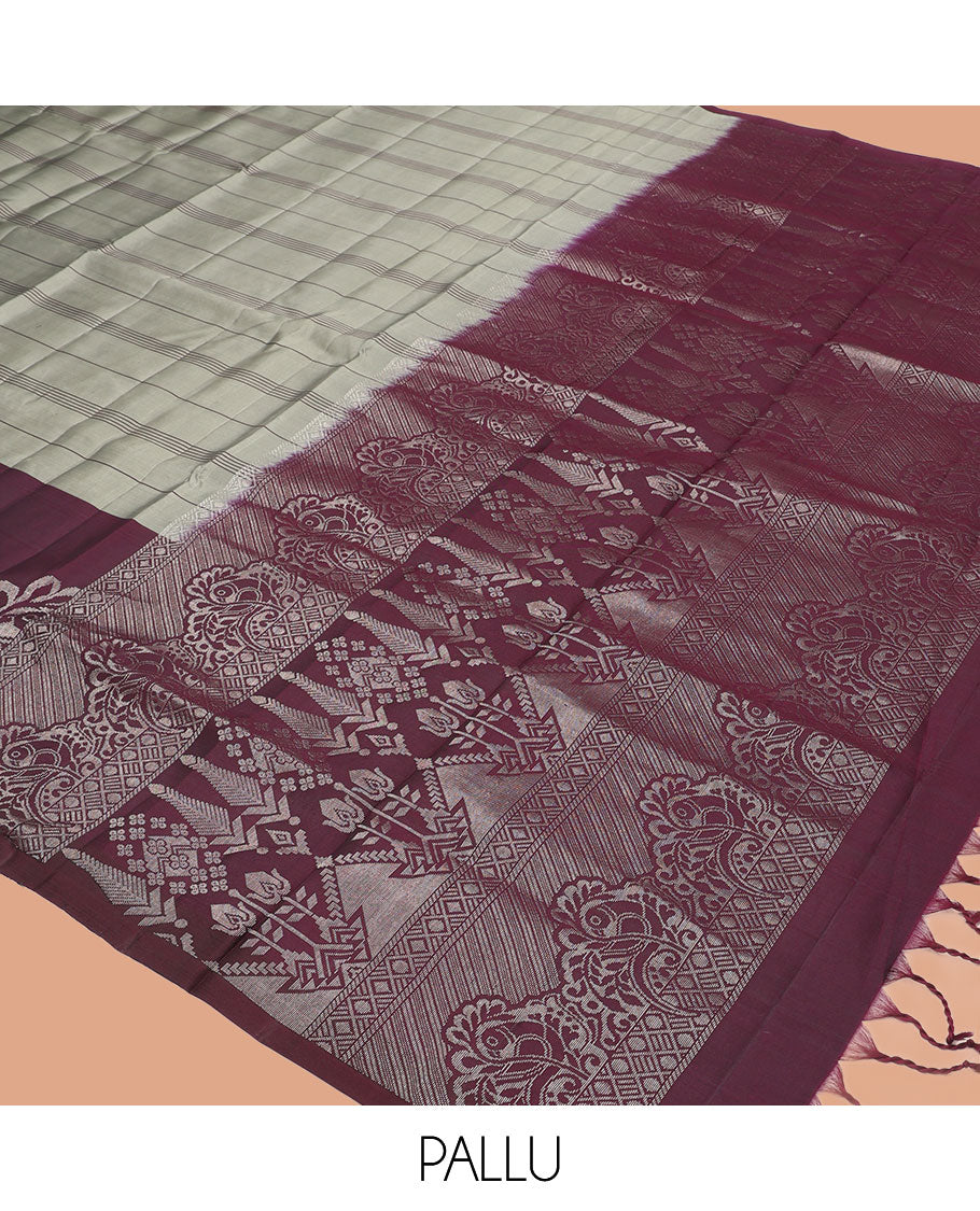 Grey Mayuri Lite Silk Mix Saree