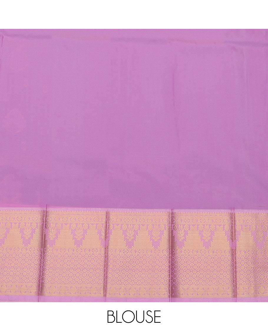Blue Budget Silk Saree, Elevated with Zari Buttas All Over Its Body, Complemented by Contrast Traditional Zari Designs Woven Border, Grand Jaal Pallu and Paired with a Contrast Blouse