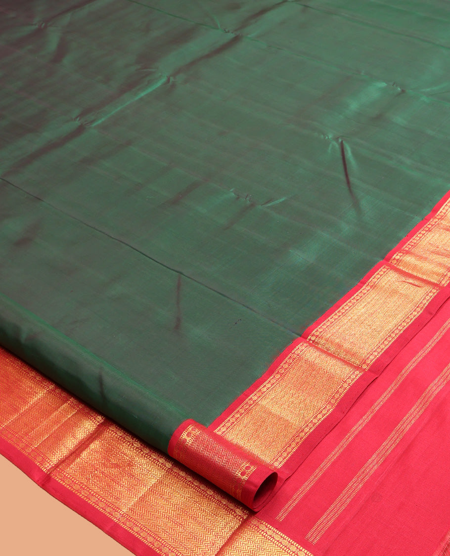 Green Plain Kanchipuram Silk Saree