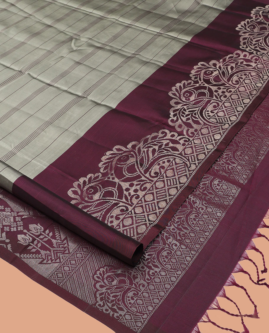 Grey Mayuri Lite Silk Mix Saree