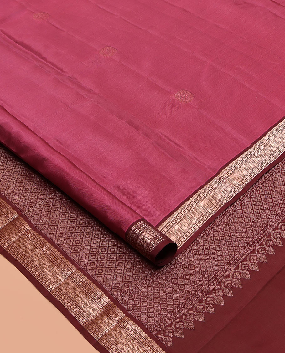 Pink Zari Buttas Vasundhara Lite Silk Mix Saree, a Contrast Traditional Border, Jaal Pallu, Contrast Blouse