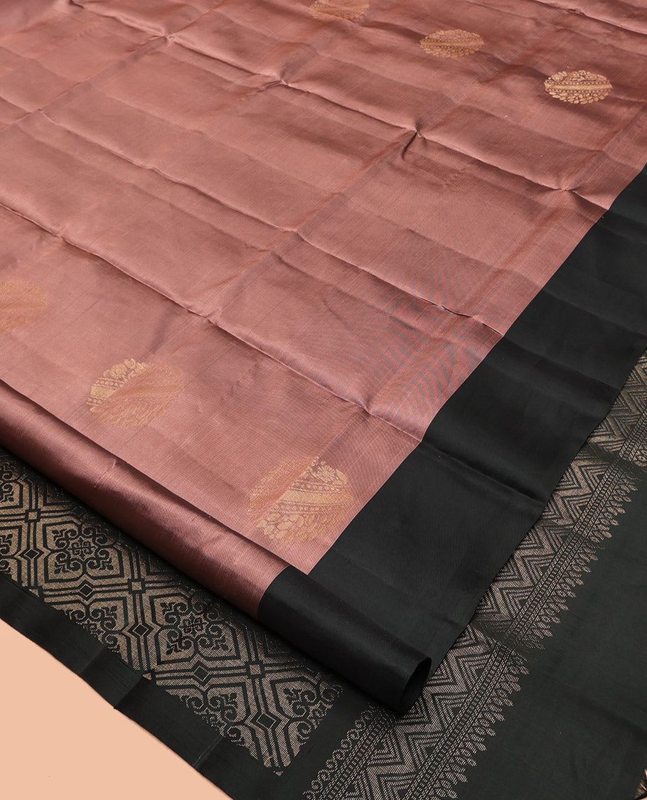 Pink Mayuri Lite Silk Mix Saree, Accentuated with Zari Buttas, Complemented by Contrast Round Buttas Border, Grand Jaal Pallu, and Contrast Blouse