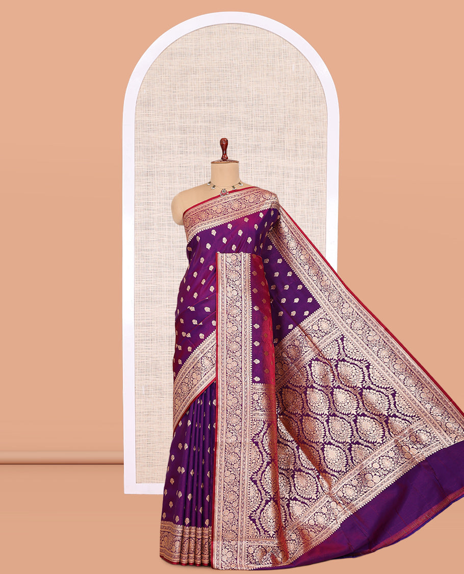 Purple Banaras Nylon Saree