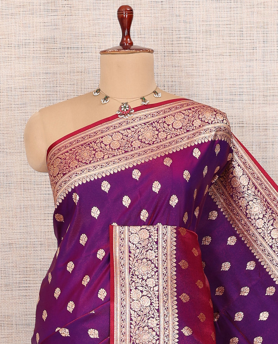 Purple Banaras Nylon Saree