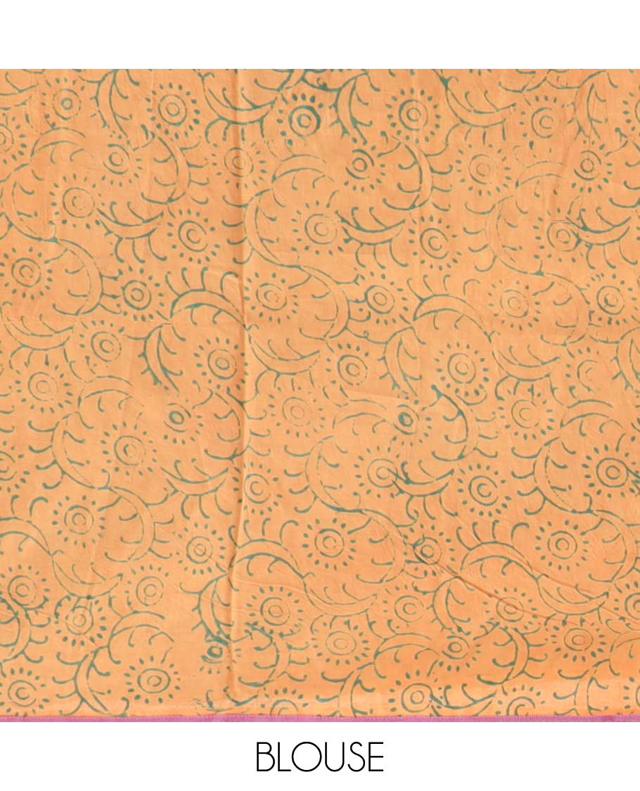 Mustard floral design mul mul cotton saree with self floral border & floral design pallu