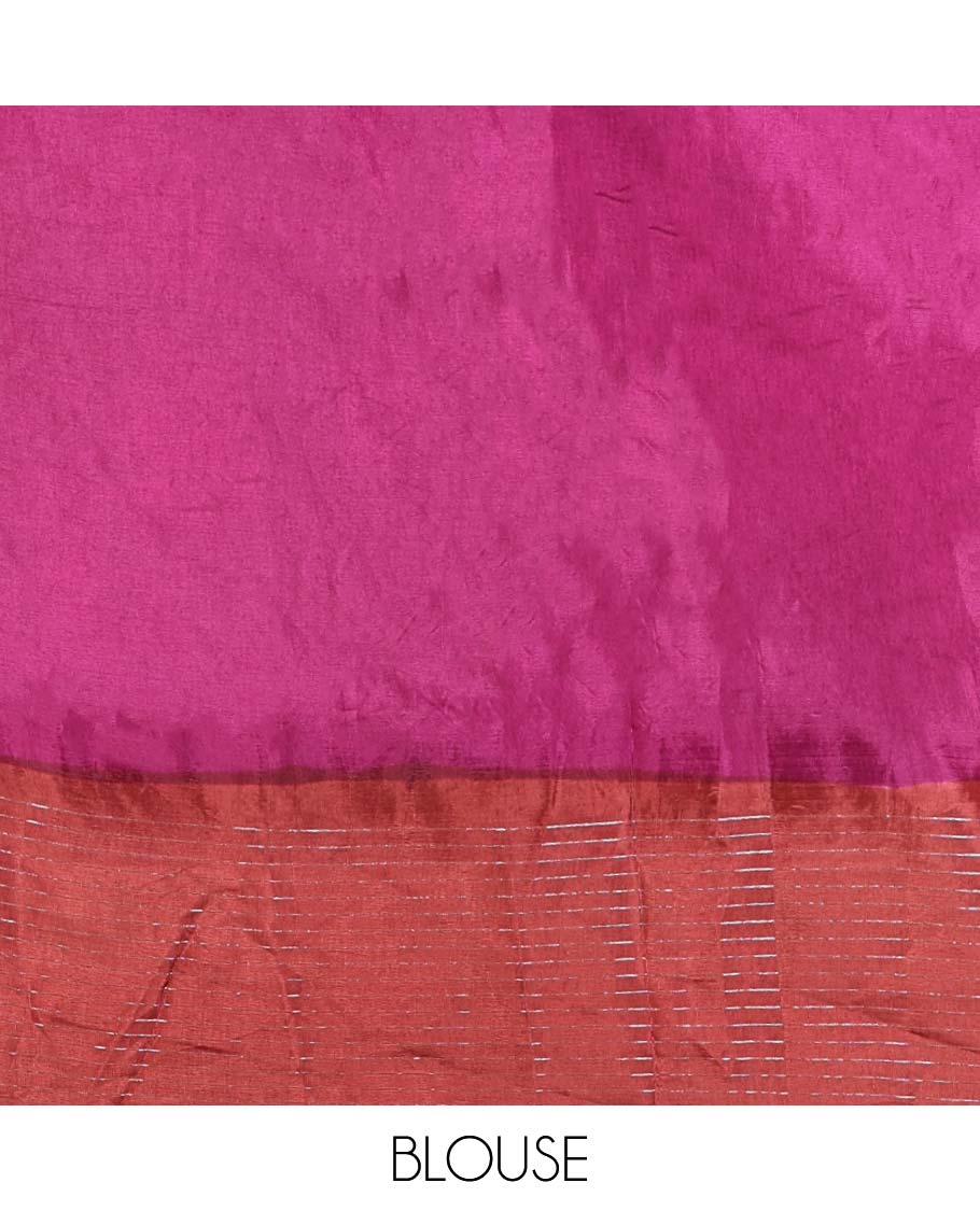 Purple zari dola silk saree with banaras border & rich pallu along with plain blouse