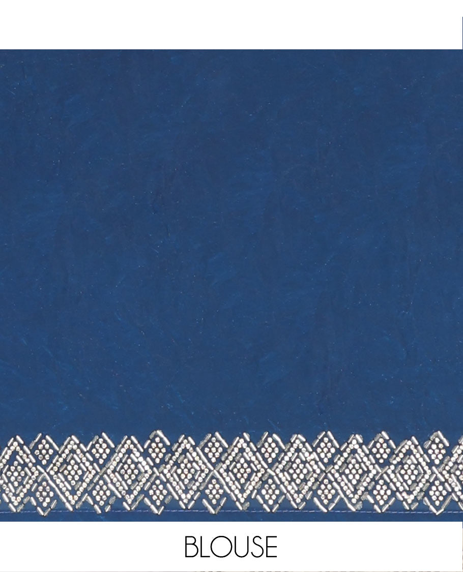 Blue Designer Saree, Accentuated with Stone Struck on Its Body, Highlighted by a Stone Embroidered Border, Self-Pallu, and Paired with a Matching Blouse